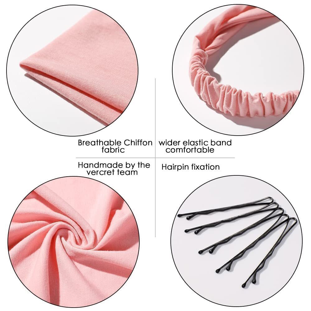 2774 6 Pack Hair Scarf Headband - Elastic Hair Kerchief Large Boho Triangle - Picture 3 of 5